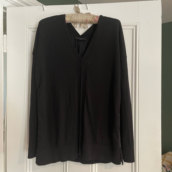 All Saints black sweater with silk back Size S - Picture 3 of 3